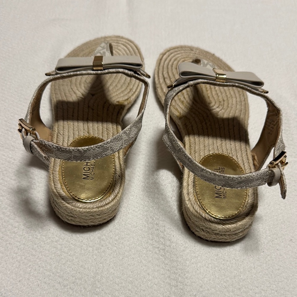 Michael Kors Cream Espadrille Sandals with Ankle Strap - Picture 3 of 4